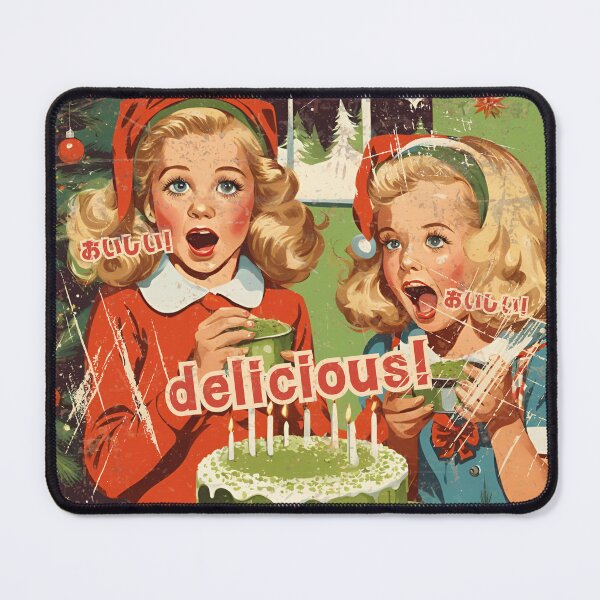 Item preview, Christmas Matcha Cake Magic: Two Girls in Awe designed and sold by siamnekochan.