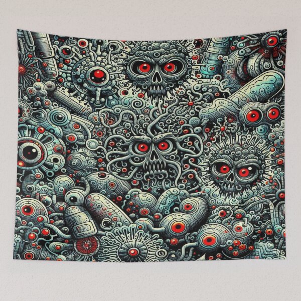 Item preview, Doodles of Microorganisms with Evil Eyes Controlling Tetris-Like Neural Pathways designed and sold by Imaginarium of Chaos falcon88 .