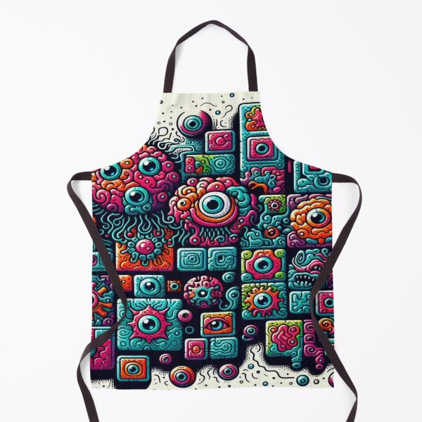 Item preview, Doodles of Tetris-Inspired Microorganisms with Evil Eyes and Psychedelic Brains designed and sold by Imaginarium of Chaos falcon88 .