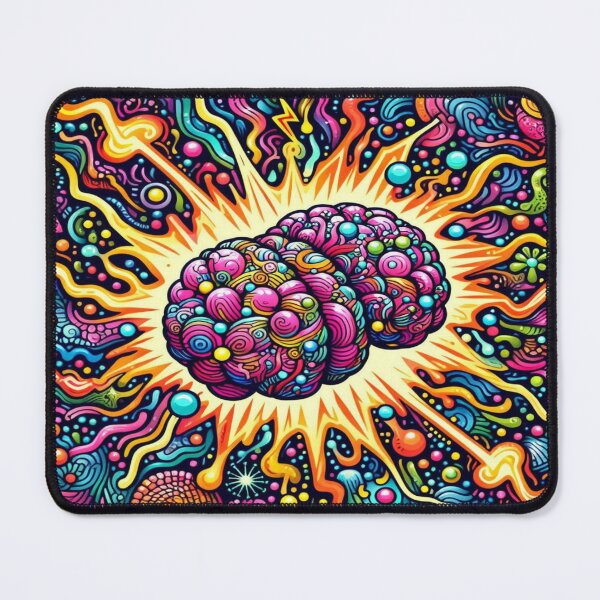 Item preview, Psychedelic Doodle of Molecular Brains with Electric Energy Pulses designed and sold by Imaginarium of Chaos falcon88 .