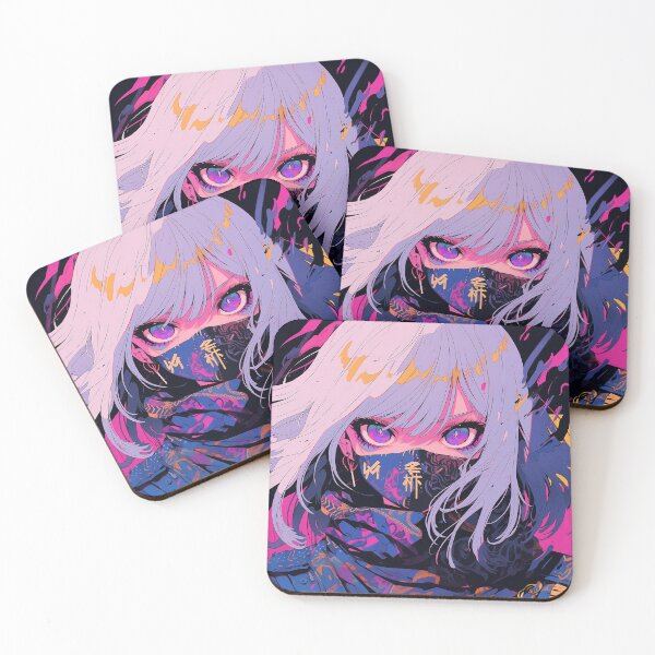 Item preview, Cool Anime Girl Artwork – Edgy and Stylish Anime Design designed and sold by iWallGlow.