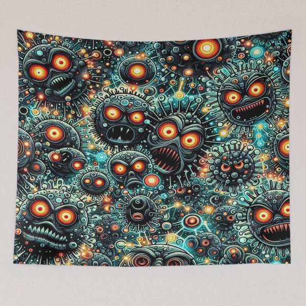 Item preview, Doodle of Microorganisms with Evil Eyes and Pulsing Molecular Networks designed and sold by Imaginarium of Chaos falcon88 .