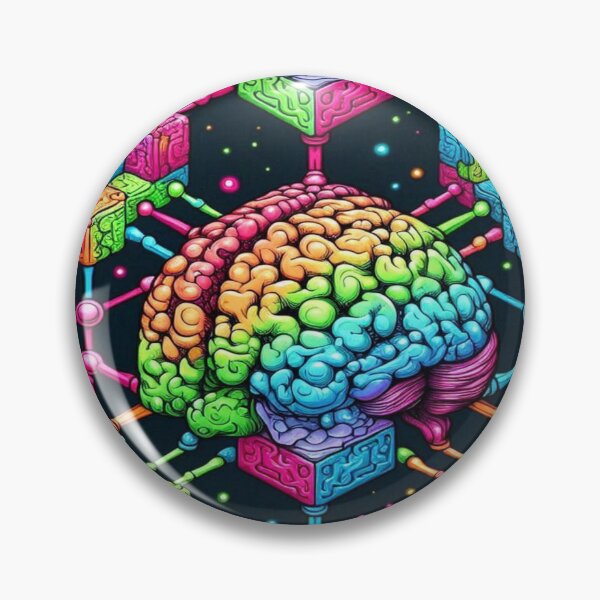 Artikelvorschau, Kritzeleien molekularer Gehirne mit Tetris-inspirierten Strukturen und psychedelischen Farben entworfen und verkauft von Imaginarium of Chaos falcon88 .