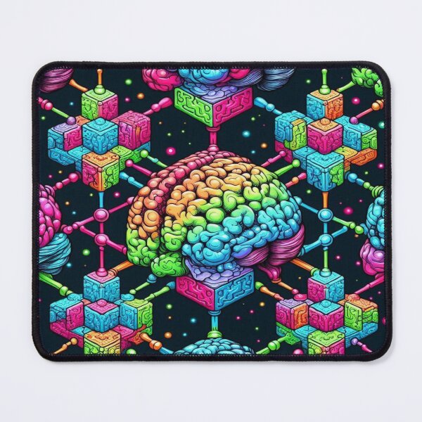 Item preview, Doodle of Molecular Brains with Tetris-Inspired Structures and Psychedelic Colors designed and sold by Imaginarium of Chaos falcon88 .