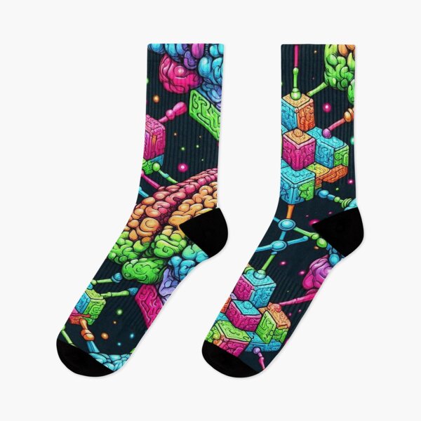 Item preview, Doodle of Molecular Brains with Tetris-Inspired Structures and Psychedelic Colors designed and sold by Imaginarium of Chaos falcon88 .