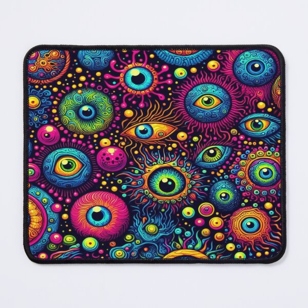 Item preview, Doodle Pattern of Microorganisms with Glowing Evil Eyes and Energy Orbs designed and sold by Imaginarium of Chaos falcon88 .
