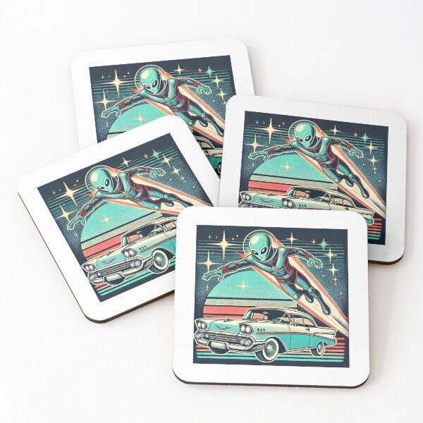 Item preview, Cosmic Cruiser: Alien Hero and Classic Car designed and sold by OldSchoolRetro.