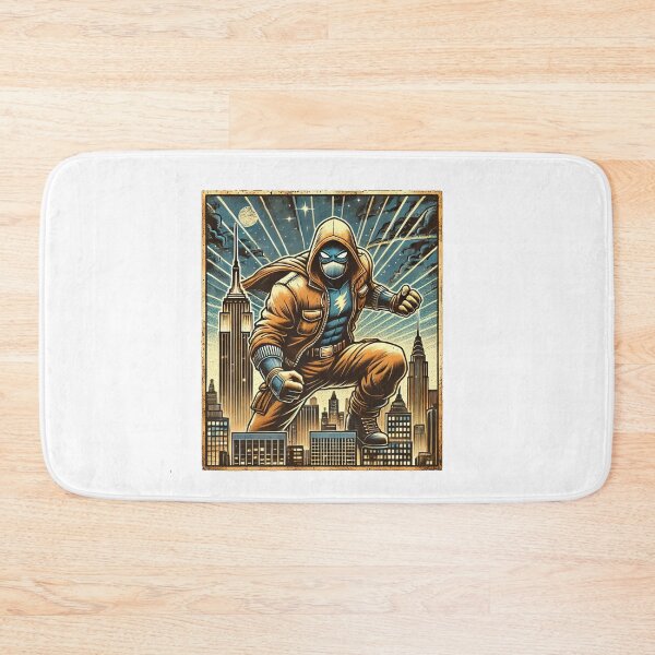 Item preview, Midnight Guardian: Retro Superhero Over New York City designed and sold by OldSchoolRetro.