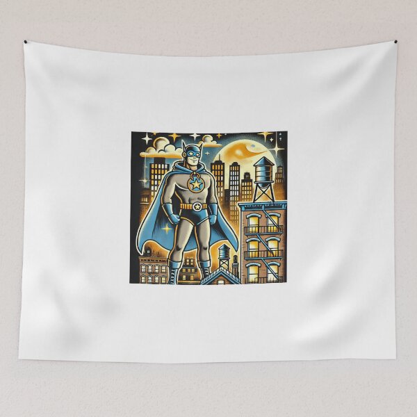 Item preview, Retro Hero: Star Sentinel Over the City designed and sold by OldSchoolRetro.
