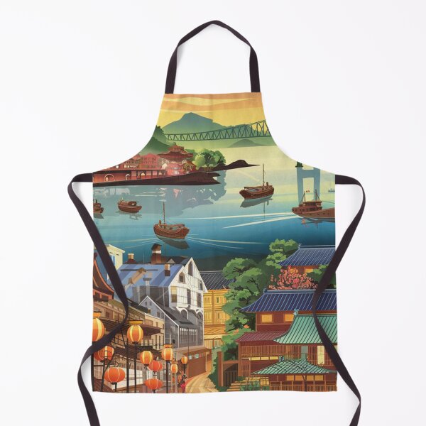 Item preview, Nagasaki Vintage Travel Poster designed and sold by TravelerRat.