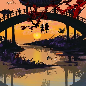 Artwork thumbnail, Japanese Bridge by Nacho Average Designs