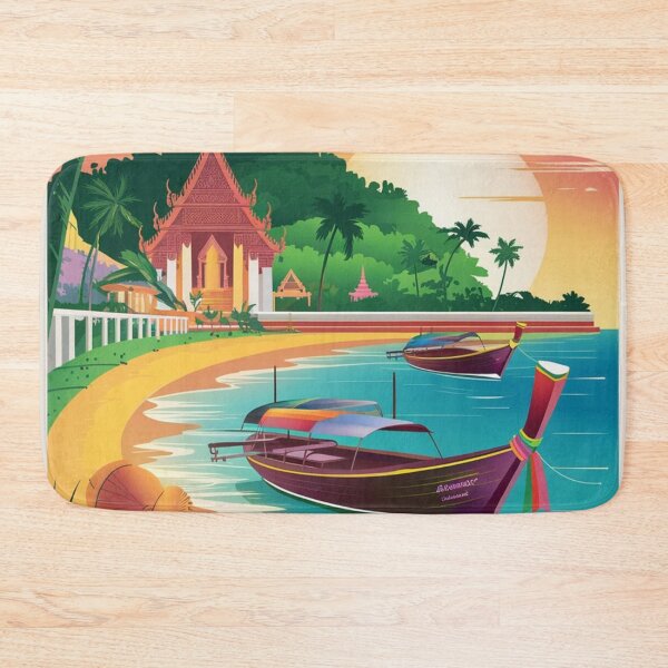 Item preview, Pattaya Chonburi Vintage Travel Poster designed and sold by TravelerRat.