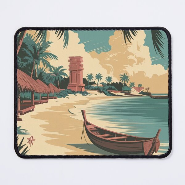Item preview, Playa Del Carmen Vintage Travel Poster designed and sold by TravelerRat.