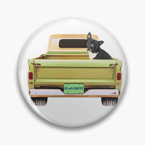 Item preview, 69 CHEVY TRUCK WITH AN AMERICAN BULLDOG IN THE BACK designed and sold by TaraPen.