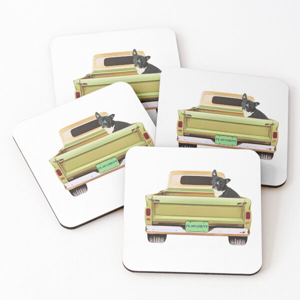 Item preview, 69 CHEVY TRUCK WITH AN AMERICAN BULLDOG IN THE BACK designed and sold by TaraPen.