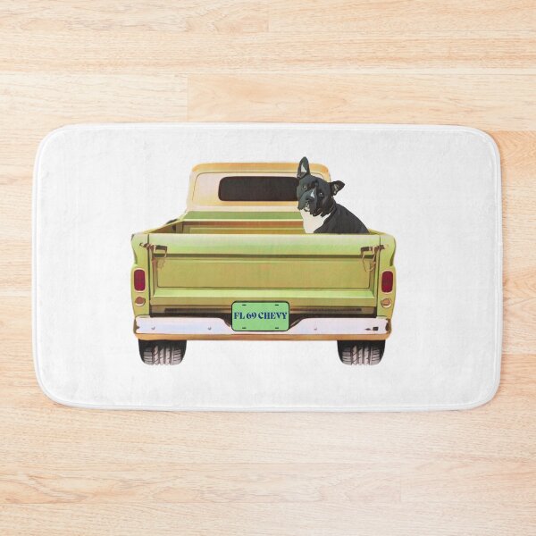 Item preview, 69 CHEVY TRUCK WITH AN AMERICAN BULLDOG IN THE BACK designed and sold by TaraPen.