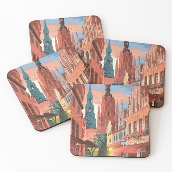 Item preview, Riga Vintage Travel Poster designed and sold by TravelerRat.