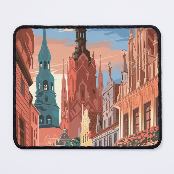Item preview, Riga Vintage Travel Poster designed and sold by TravelerRat.