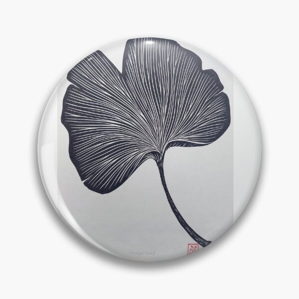 Item preview, Ginkgo leaf in black designed and sold by Periwinkle-ink.