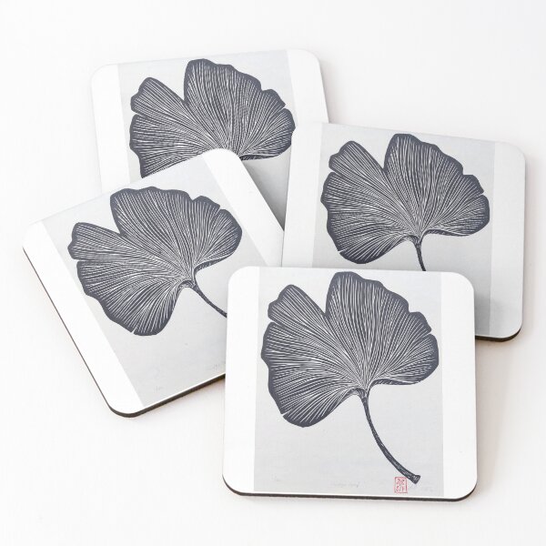 Item preview, Ginkgo leaf in black designed and sold by Periwinkle-ink.