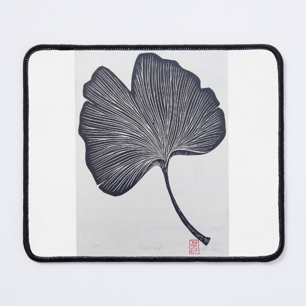 Item preview, Ginkgo leaf in black designed and sold by Periwinkle-ink.