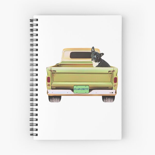 Item preview, 69 CHEVY TRUCK WITH AN AMERICAN BULLDOG IN THE BACK designed and sold by TaraPen.