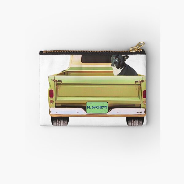 Item preview, 69 CHEVY TRUCK WITH AN AMERICAN BULLDOG IN THE BACK designed and sold by TaraPen.