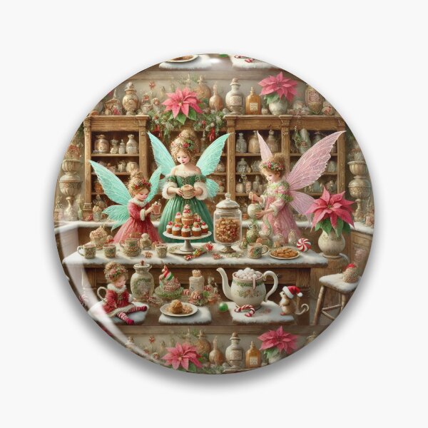 Item preview,  Enchanted Fairy Christmas Kitchen Holiday Baking Fairies, Magical Festive Scene designed and sold by NancyzKreations.
