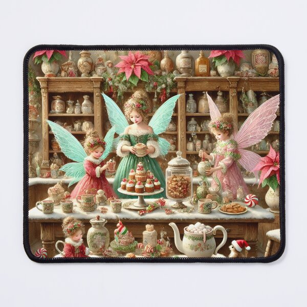 Item preview,  Enchanted Fairy Christmas Kitchen Holiday Baking Fairies, Magical Festive Scene designed and sold by NancyzKreations.