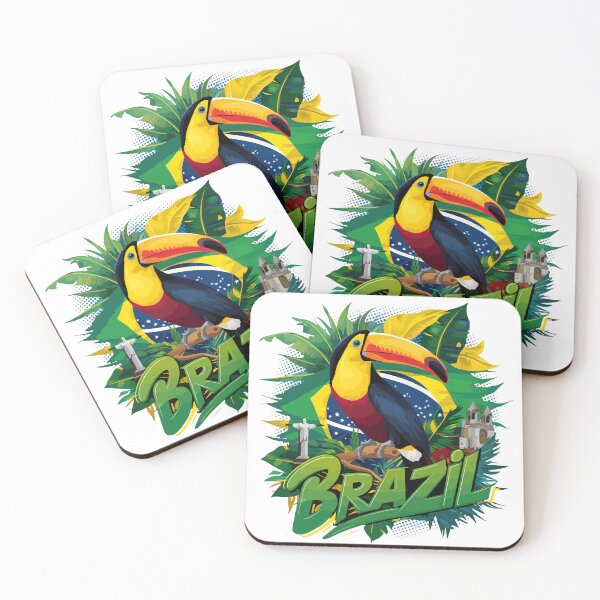 Item preview, Vibrant Brazil Toucan & Iconic Landmarks Brazilian Heritage designed and sold by Oualid Art.