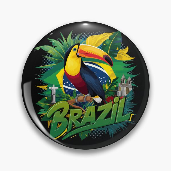 Item preview, Vibrant Brazil Toucan & Iconic Landmarks Brazilian Heritage designed and sold by Oualid Art.