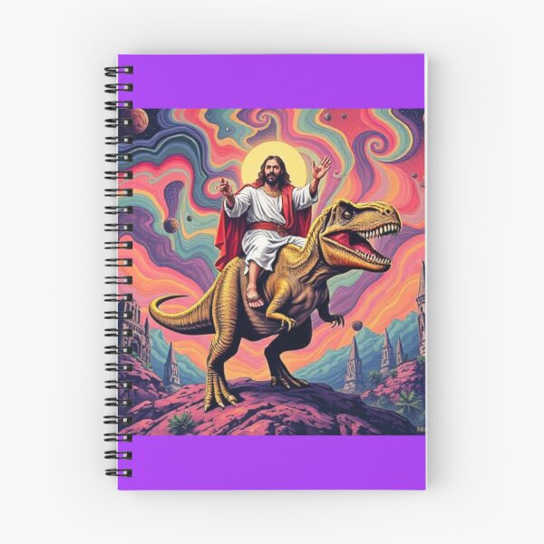 Item preview, Jesus Riding a T-Rex Spiral Notebooks designed and sold by NorgTs.