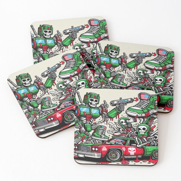 Item preview, Nitrogen Cars with Skeletons in Sneakers and Blood Graffiti Chaos designed and sold by Imaginarium of Chaos falcon88 .