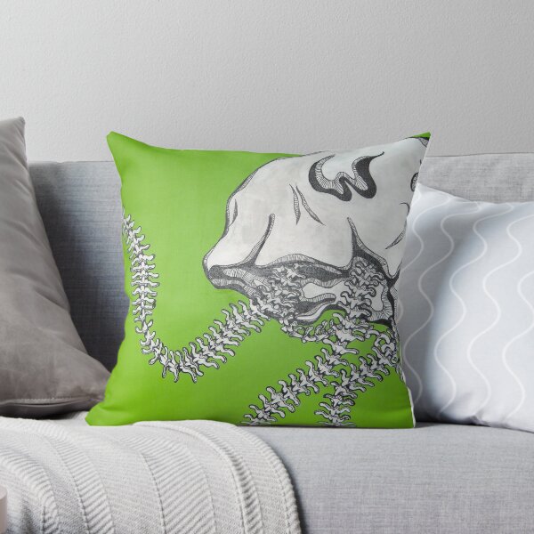 Green Bone Jelly Throw Pillow