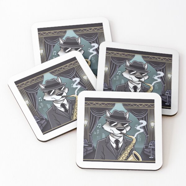 Item preview, Saxophone Fox Noir designed and sold by OldSchoolRetro.