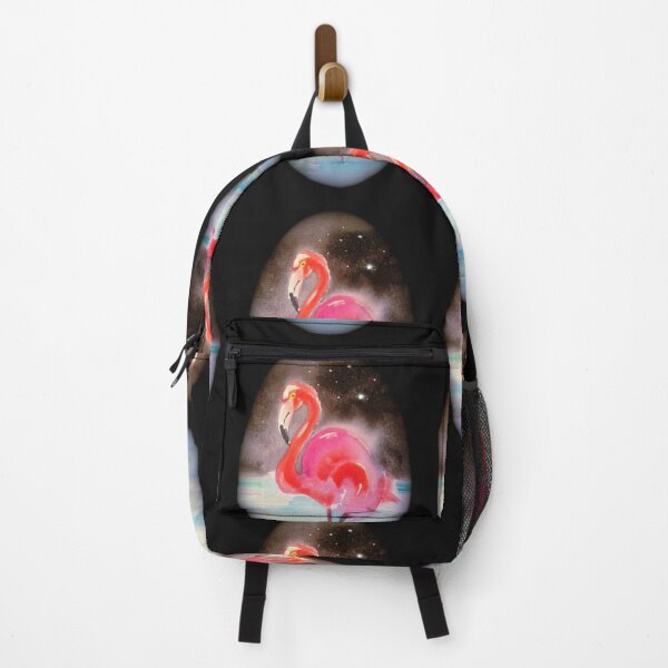 Pink Flamingo at Midnight with Twinkly Stars by Goddamn Media  Backpack