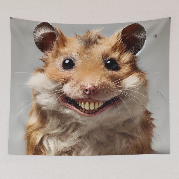 Item preview, The Hamster's Haunting Smile designed and sold by ArtPrintsUSA.