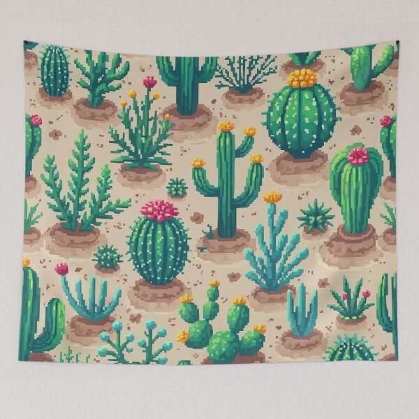 Item preview, Pixel Cactus Pattern designed and sold by NaturePixel.