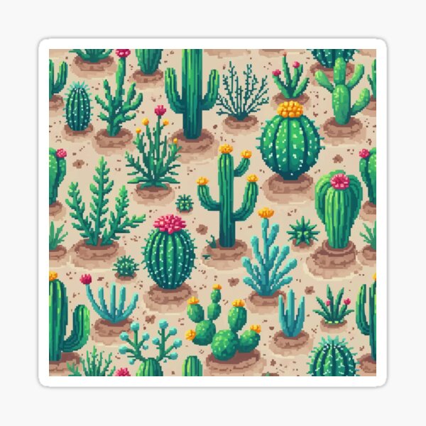 Item preview, Pixel Cactus Pattern designed and sold by NaturePixel.