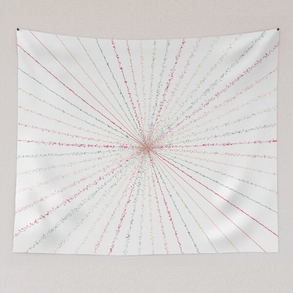 Item preview, Rainbow Colorful Ripple Sun Rays Burst White designed and sold by EvergreenMotifs.