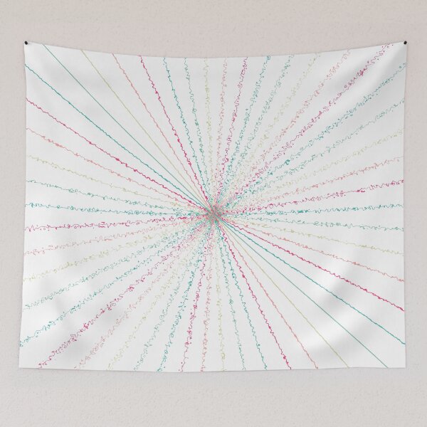 Item preview, Colorful Ripple Abstract Sun Rays Burst Cursive Rainbow designed and sold by EvergreenMotifs.