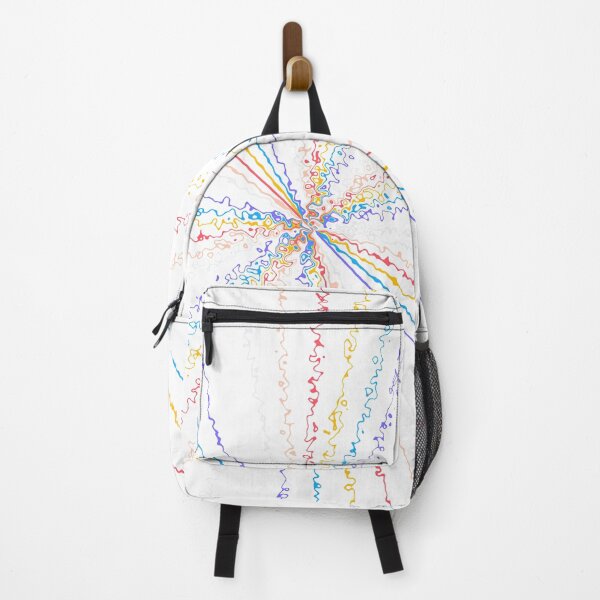 Item preview, Rainbow Colorful Ripple Sun Rays Burst White designed and sold by EvergreenMotifs.