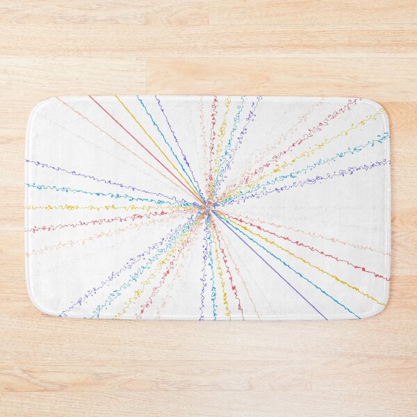 Item preview, Rainbow Colorful Ripple Sun Rays Burst White designed and sold by EvergreenMotifs.