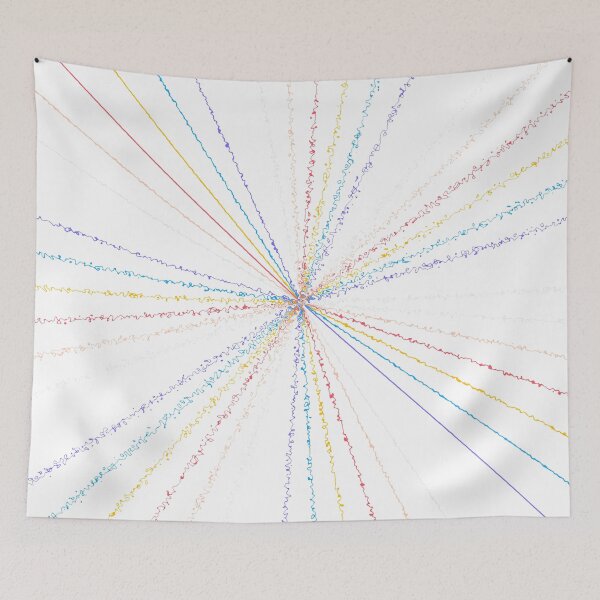 Item preview, Rainbow Colorful Ripple Sun Rays Burst White designed and sold by EvergreenMotifs.