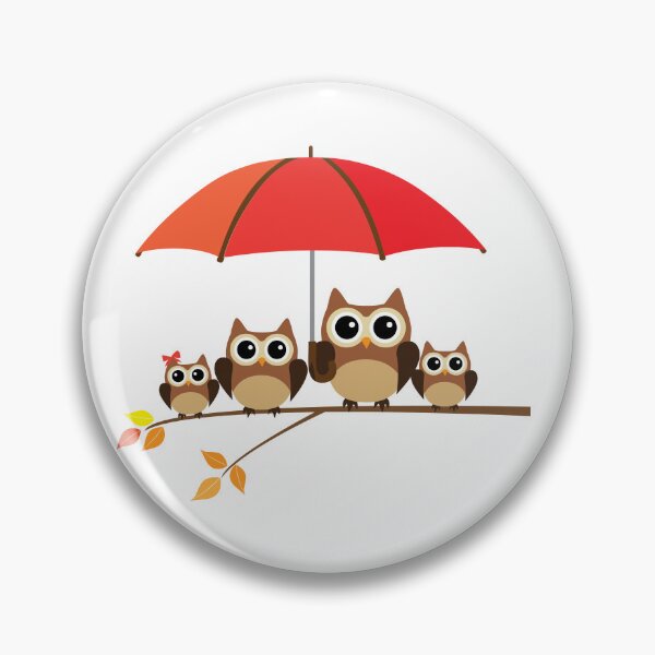 Item preview, Owl Family with an Umbrella sitting in the Tree designed and sold by MagnoliaLake.