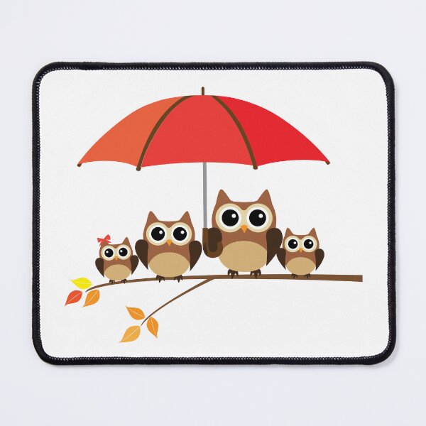 Item preview, Owl Family with an Umbrella sitting in the Tree designed and sold by MagnoliaLake.