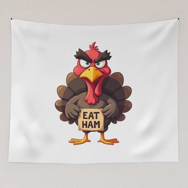 Item preview, Turkey Battle Cry Feast Mode Ready thanksgiving turkey designed and sold by ART ATTACK ZONE.