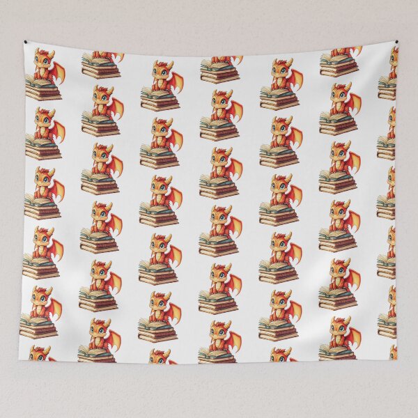 Item preview, Cute Baby Red Dragon And Books designed and sold by TheAnimalZ00.
