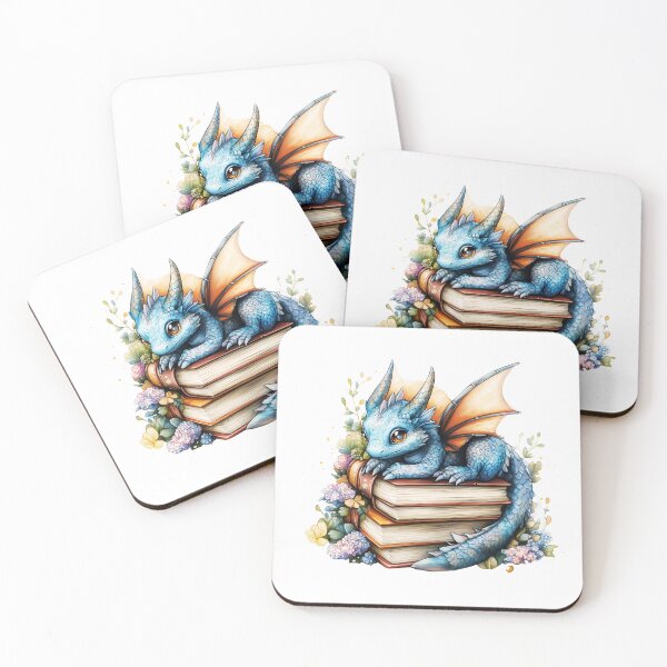 Item preview, Cute Blue Dragon On A Stack Of Books designed and sold by TheAnimalZ00.
