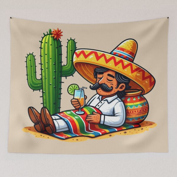 Item preview, Mexican Napping Cactus Sombrero  designed and sold by Myra365Art.